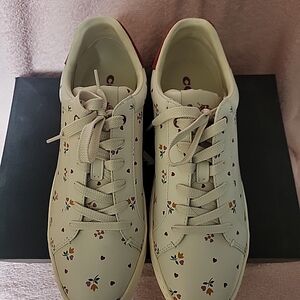 Coach Cream Floral Athletic Shoes